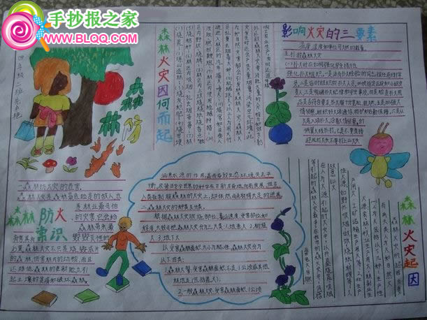 森林防火，我们共同的责任手抄报作品