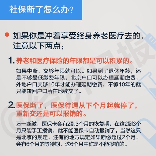 社保断了怎么办？