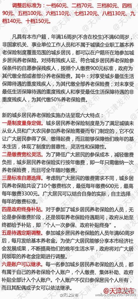 最新或2022（历届）年天津养老保险津贴上调最新动静