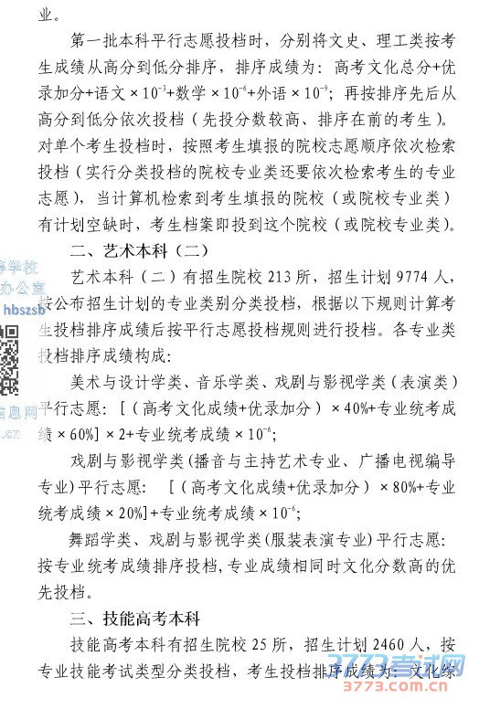 7月19日省招办进行第一批本科、 艺术本科和技能高考本科投档