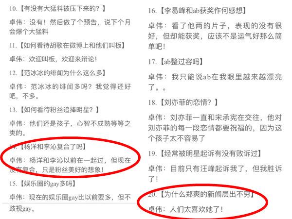 卓伟爆了52个猛料，看完发现只有着六个是肯定的